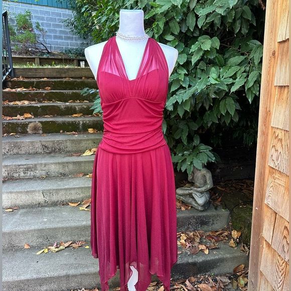 Speechless Dresses & Skirts - Vintage Y2K Sparkly Maroon Halter Dress